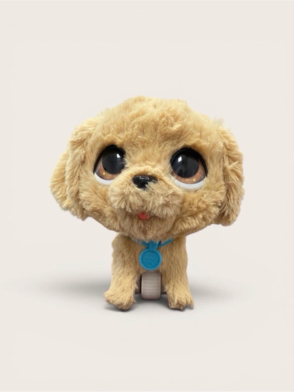 FurReal Interactive Plush Puppy Dog Big Eyes Wheels read Desc. Missing Leash